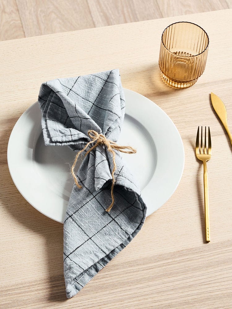 Linen House Table Cloth Linen House Table Linen Oxford Grid Light Blue (7301536809049)