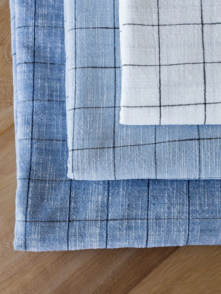 Linen House Table Cloth Linen House Table Linen Oxford Grid Light Blue (7301536809049)