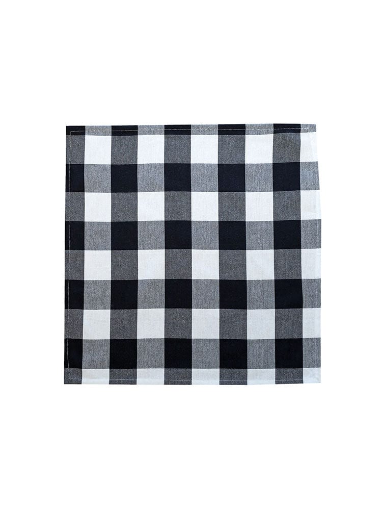 Linen House Table Cloth Napkins 45x45cm napkin [4 pack] Linen House Revana Check Black Tablecloth (7313851383897)