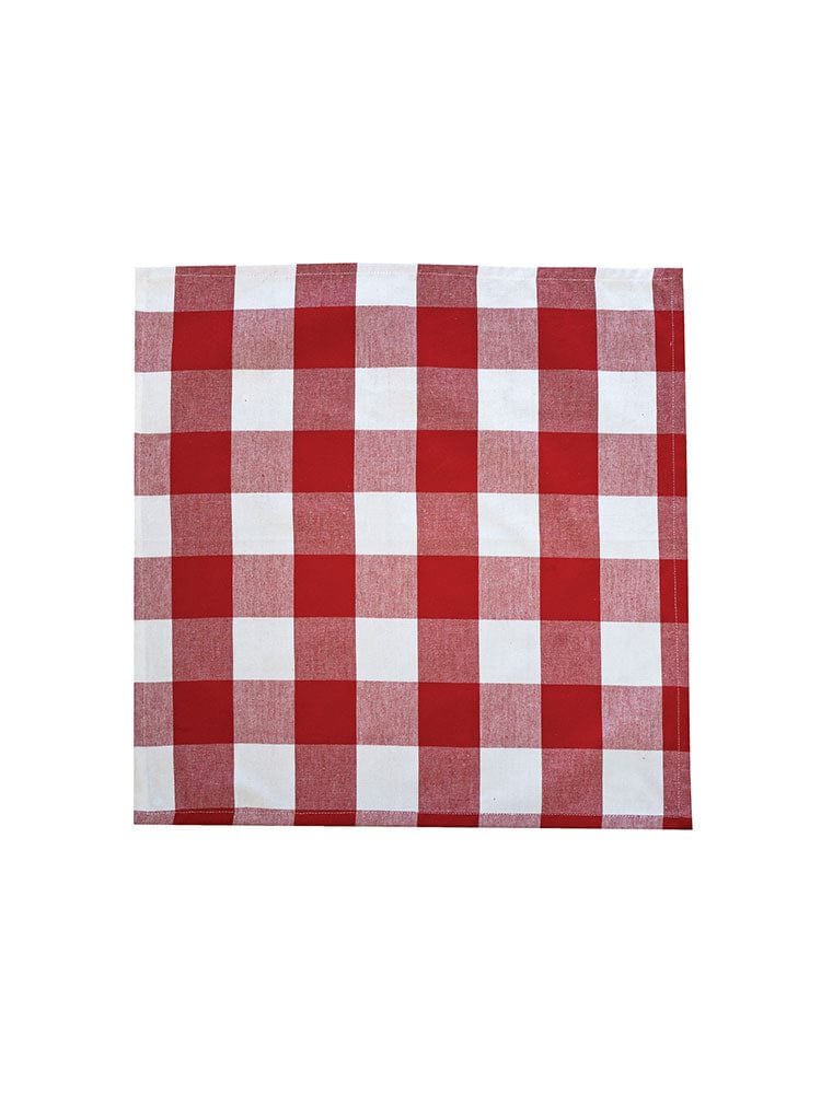 Linen House Table Cloth Napkins 45x45cm napkin [4 pack] Linen House Revana Check Red Tablecloth (7313730699353)