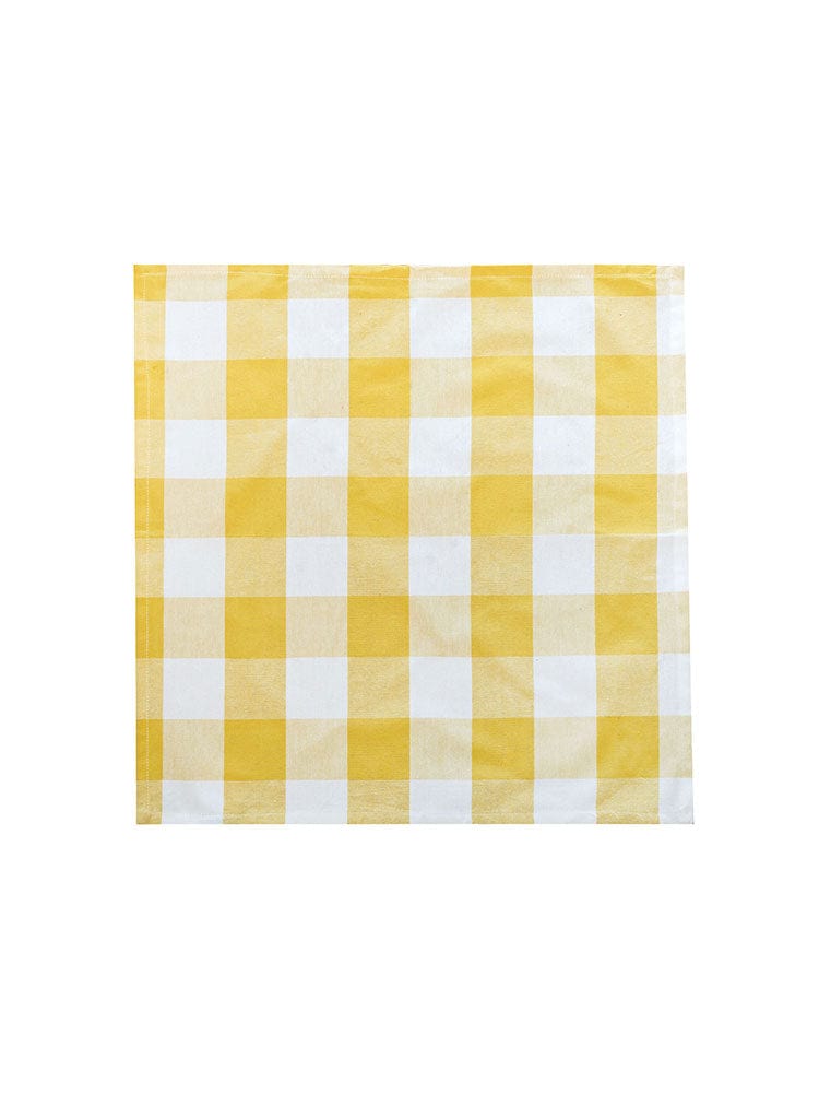 Linen House Table Cloth Napkins 45x45cm napkin [4 pack] Linen House Revana Check Yellow Tablecloth (7314221891673)