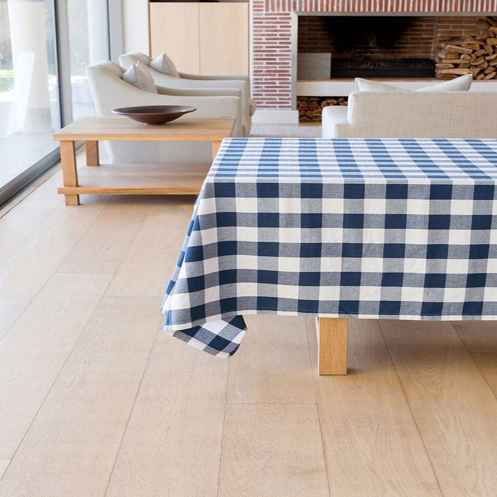 Linen House Table Cloth Table Cloth – 150 x 230cm Linen House Revana Check Navy Tablecloth