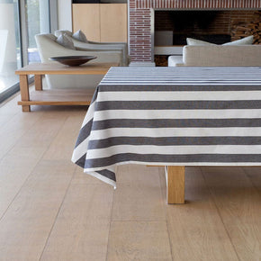Linen House Table Cloth Table Cloth – 150 x 230cm tablecloth Linen House Revana Stripe Black Tablecloth (7313851875417)