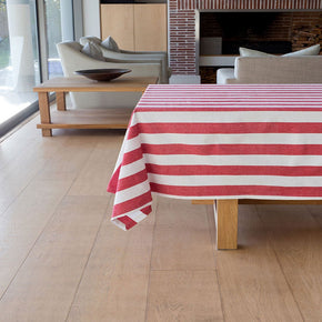 Linen House Table Cloth Table Cloth – 150 x 230cm tablecloth Linen House Revana Stripe Red Tablecloth (7313732468825)