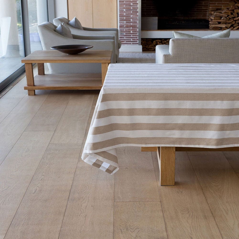 Linen House Table Cloth Table Cloth – 150 x 230cm tablecloth Linen House Revana Stripe Stone Tablecloth (7313857413209)