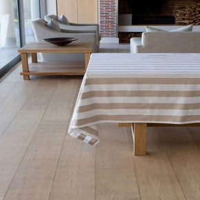 Linen House Table Cloth Table Cloth – 150 x 230cm tablecloth Linen House Revana Stripe Stone Tablecloth (7313857413209)