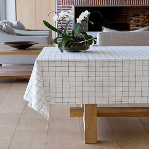 Linen House Table Cloth Table Cloth – 150 x 230cm tablecloth Linen House Table Linen Oxford Grid Cream (7301528846425)