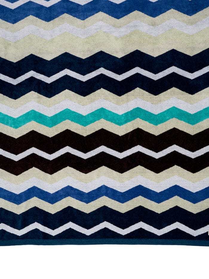 Linen House TOWEL Linen House Beach Towel Chevron Blue 95 x 175cm 480 GSM