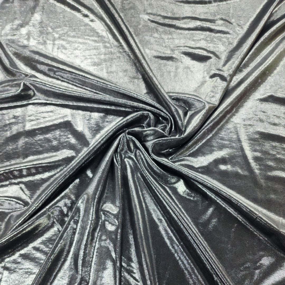 Black Liquid Shiny Vinyl Spandex Fabric