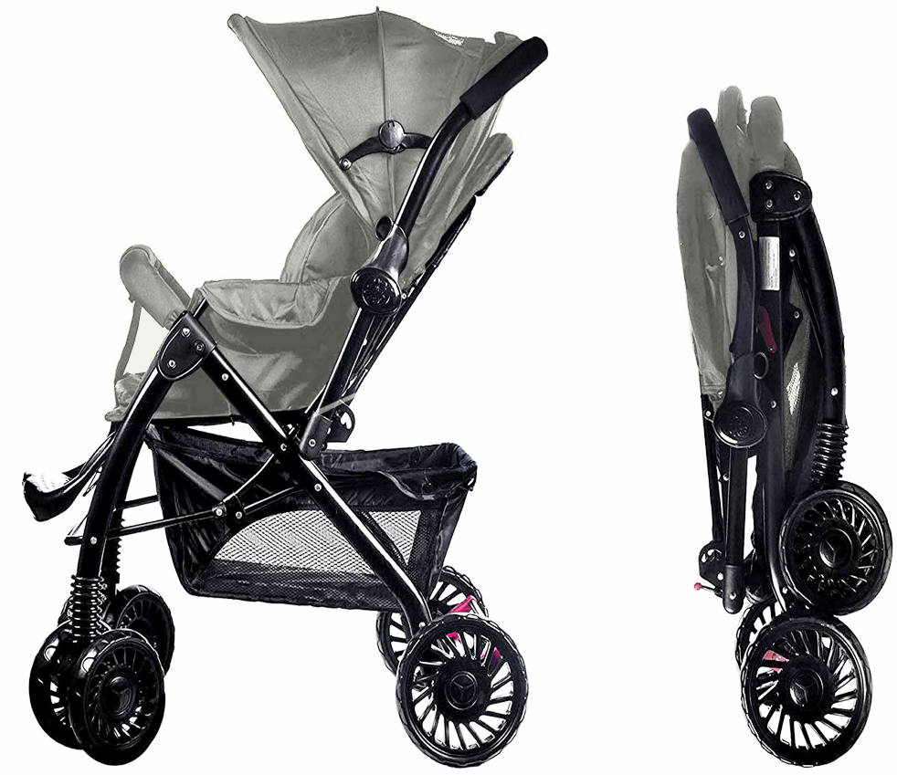 Little Bambino Babies & Kids Little Bambino Delux Buddy Baby Stroller Grey BW859GR (7428289921113)