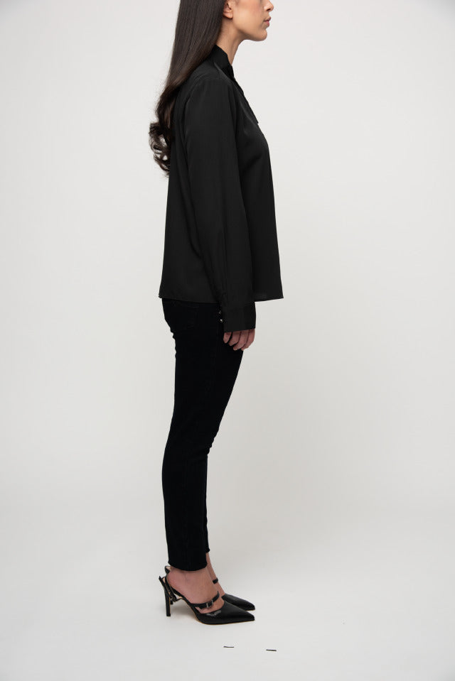 Polo Women Christina Long Sleeve Knot Neck Black