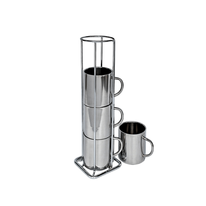 LK'S BRAAI Lk’s Stainless Steel Four Cups In Stand 190/18 (7422986027097)
