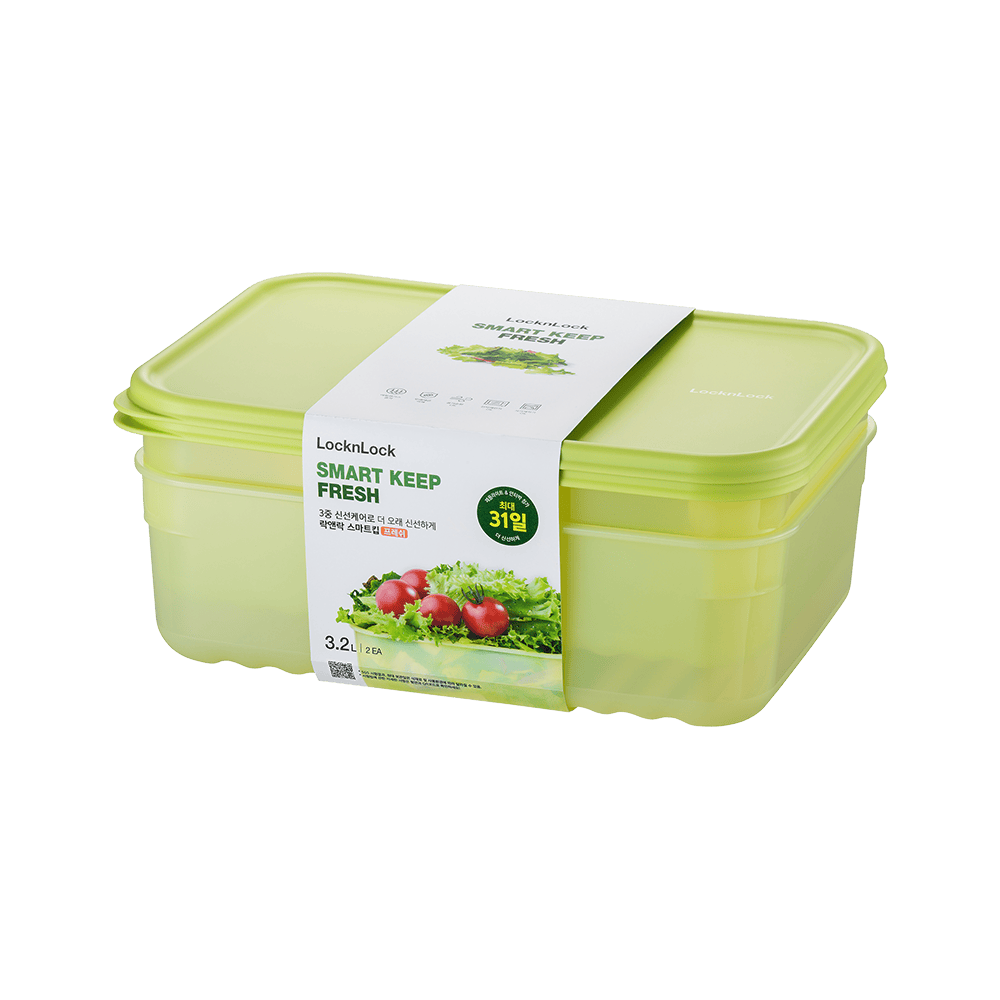Locknlock LUNCH BOX LocknLock Fresh Block Rectangle 3.2lt 2 Piece HLE5600S2CR