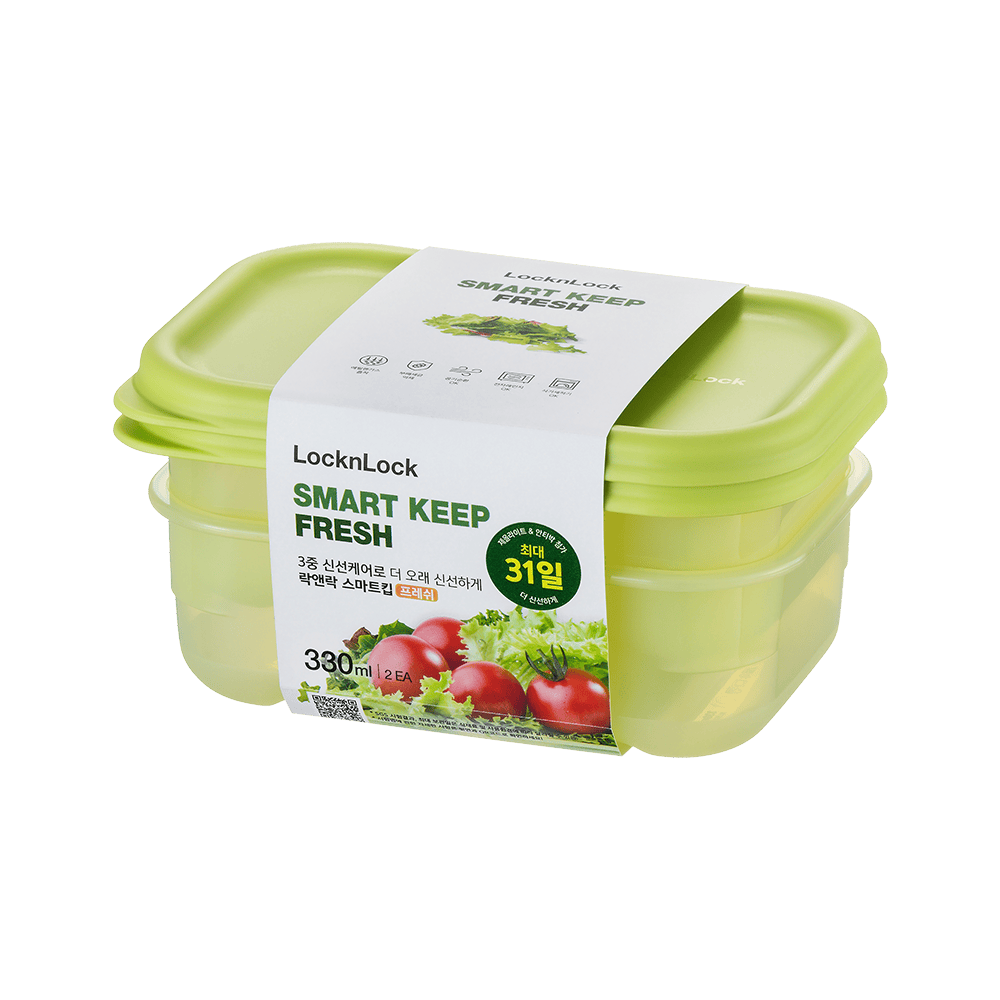 Locknlock LUNCH BOX LocknLock Fresh Block Rectangle 330ml 2 Piece HLE5100S2CR
