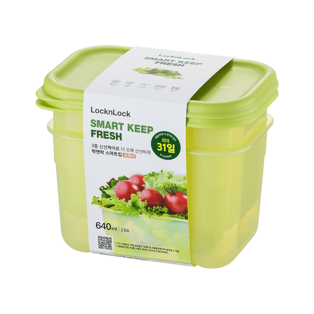 Locknlock LUNCH BOX LocknLock Fresh Block Rectangle 640ml 2 Piece HLE5200S2CR