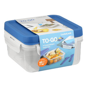 Locknlock LUNCH BOX Locknlock To Go 2 In 1 Lunch Box 1.2lt Blue HPL979LB (7784025784409)