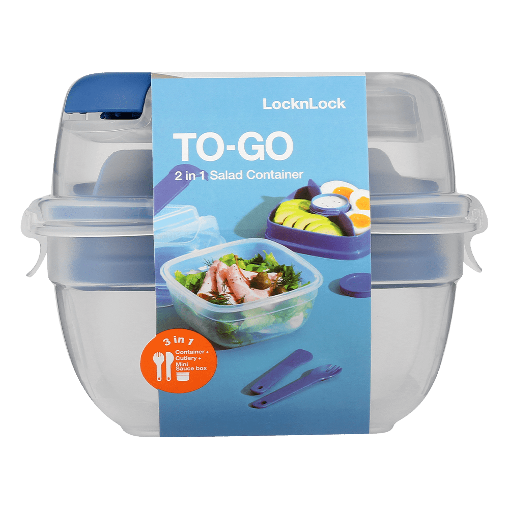 Locknlock LUNCH BOX LocknLock To Go 3 in 1 Salad Box 950ml Blue HSM8440TLB