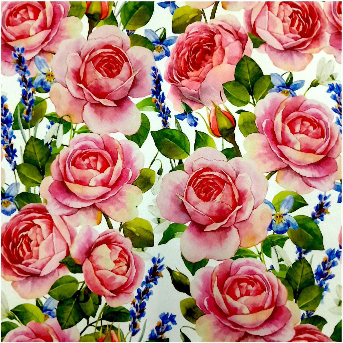 LOOM CRAFT Mini Matt Fabric Printed Mini Matt Rose & Lavender 140 cm