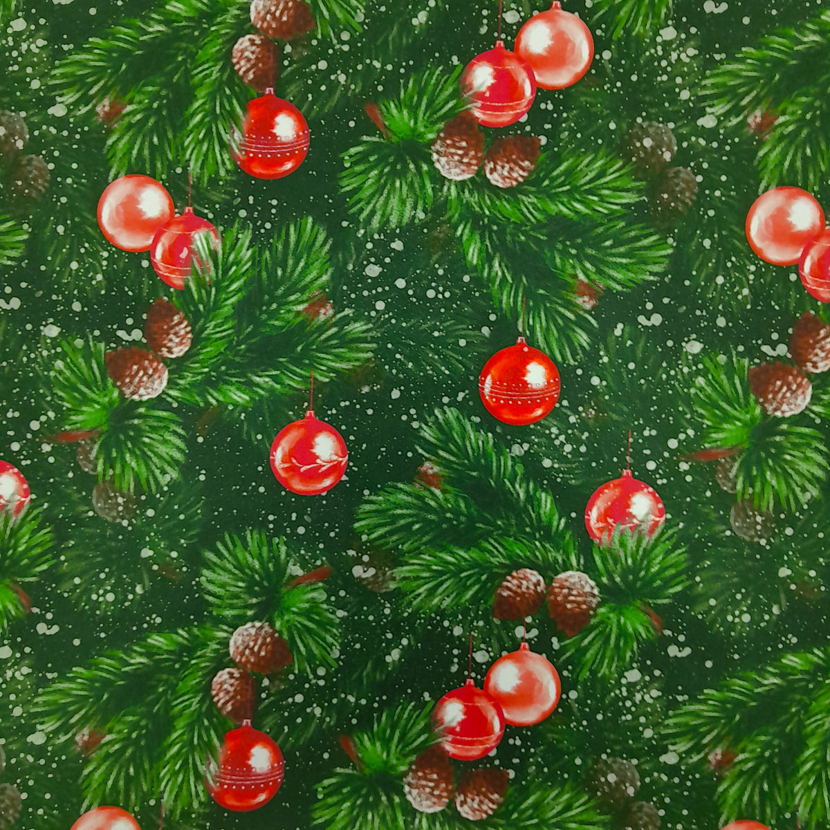 LOOM CRAFT Mini Matt Fabric Printed Mini Matt Xmas Ornaments 140 cm