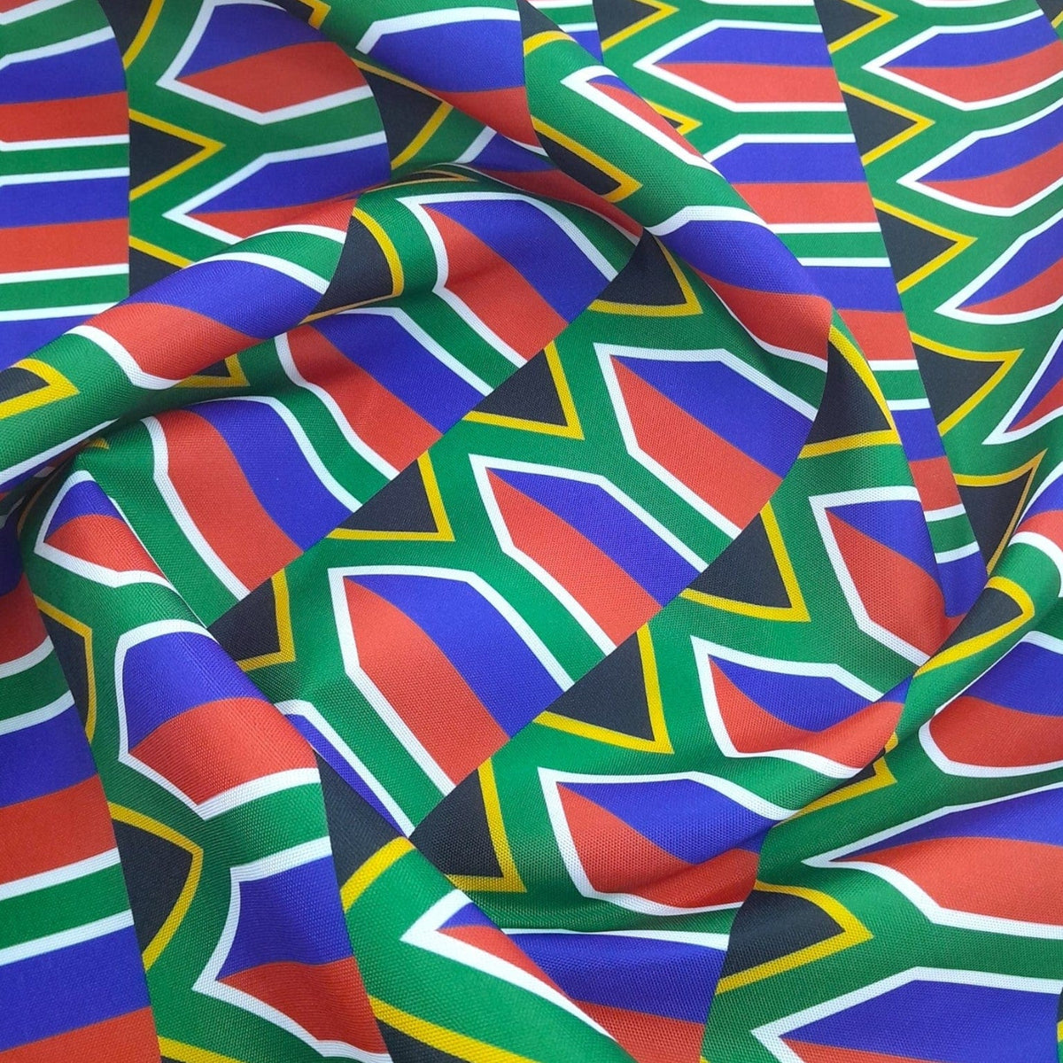 LOOM CRAFT Polyester Fabric Printed 100% Polyester South African Heritage Flag PMHF 140 cm