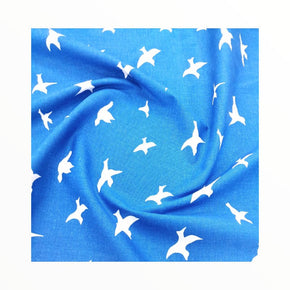 LOOM CRAFT PRINTED FABRIC Blue 100 % Printed Cotton Canvas Birds Collection 140 cm (7899749613657)