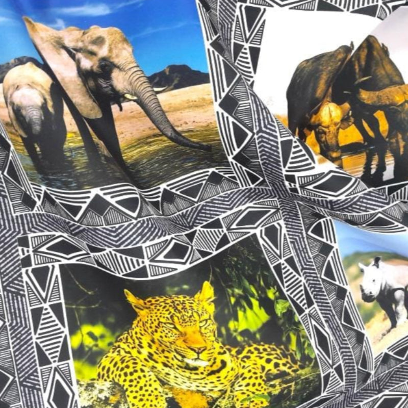 LOOM CRAFT PRINTED FABRIC Digpolybrush African Safari Black White Placemat DGBW 140 cm (7803859075161)