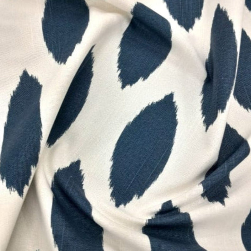 LOOM CRAFT PRINTED FABRIC White / Navy Printed Cotton Canvas Patcheo Collection 140 cm (7899883077721)