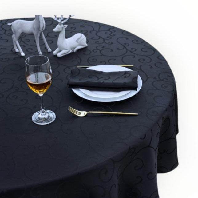 LOOM CRAFT Tabling Fabric Tabling Scroll Black 280 cm (7797852831833)