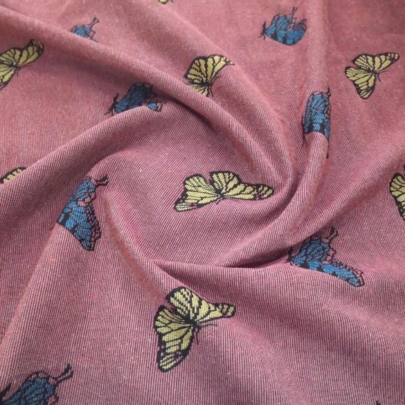 LOOM CRAFT Upholstery Fabric Tapestry Butterfly Red 140 cm