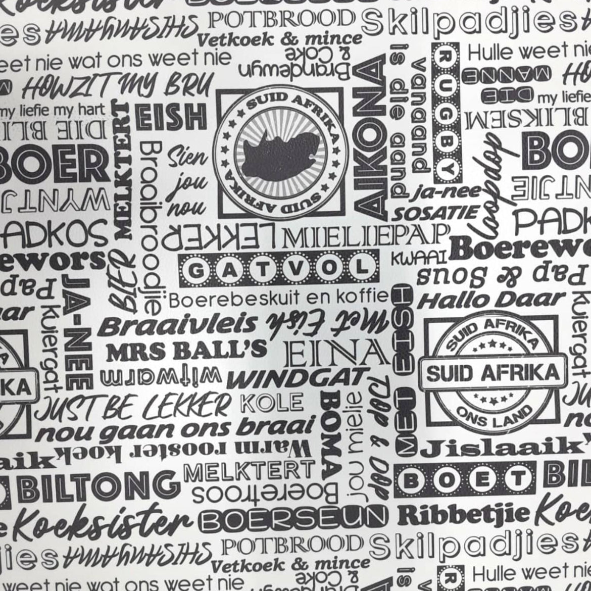 LOOM CRAFT Upholstery Fabric Upholstery Printed Vinyl Afrikaans Braai Collection 145 cm