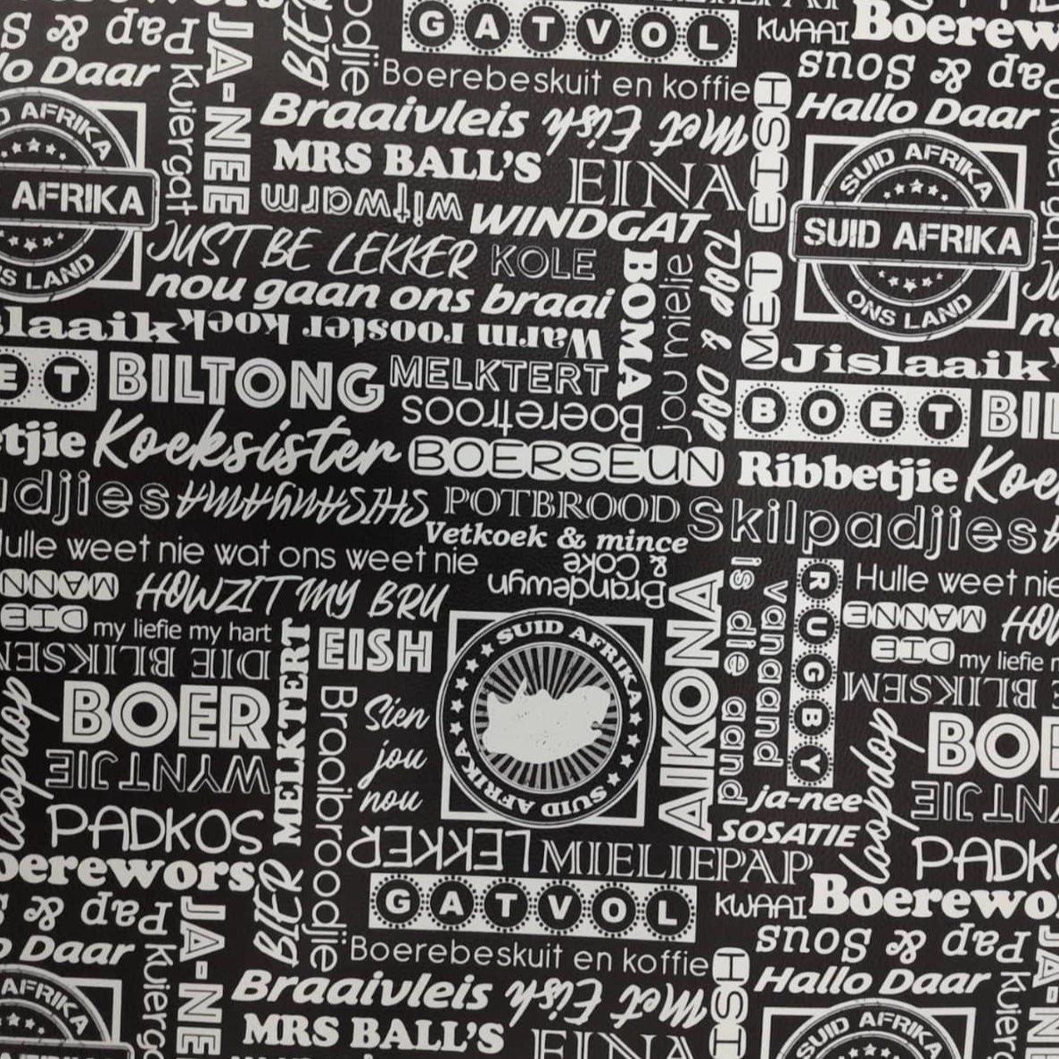 LOOM CRAFT Upholstery Fabric Upholstery Printed Vinyl Afrikaans Braai Collection 145 cm