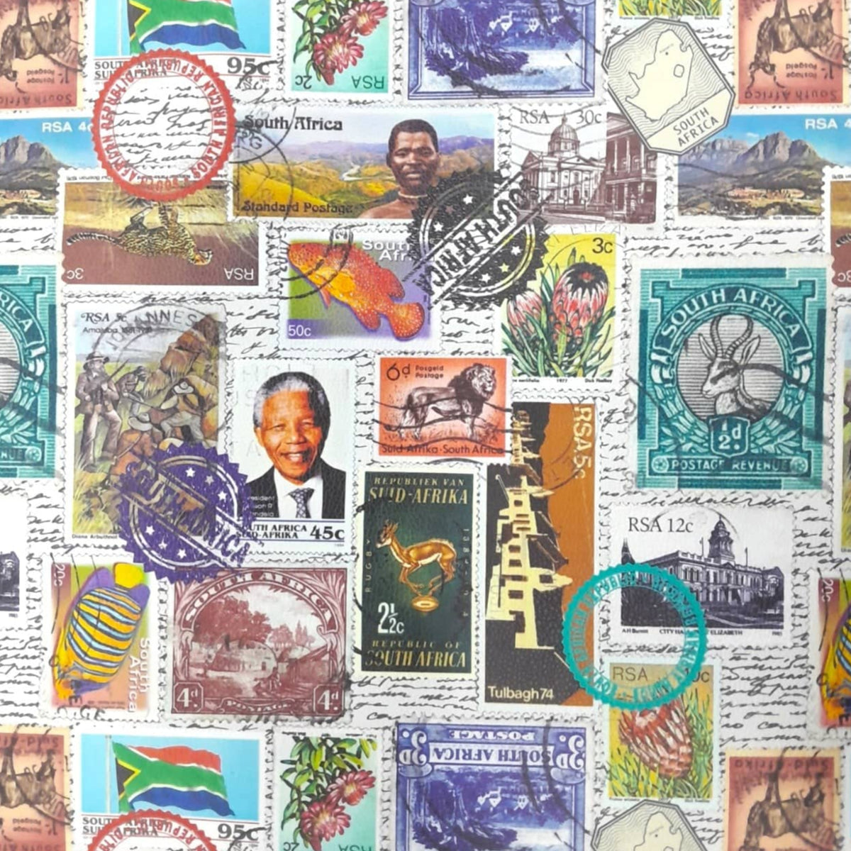 LOOM CRAFT Upholstery Fabric Upholstery Printed Vinyl Stamps 145 cm