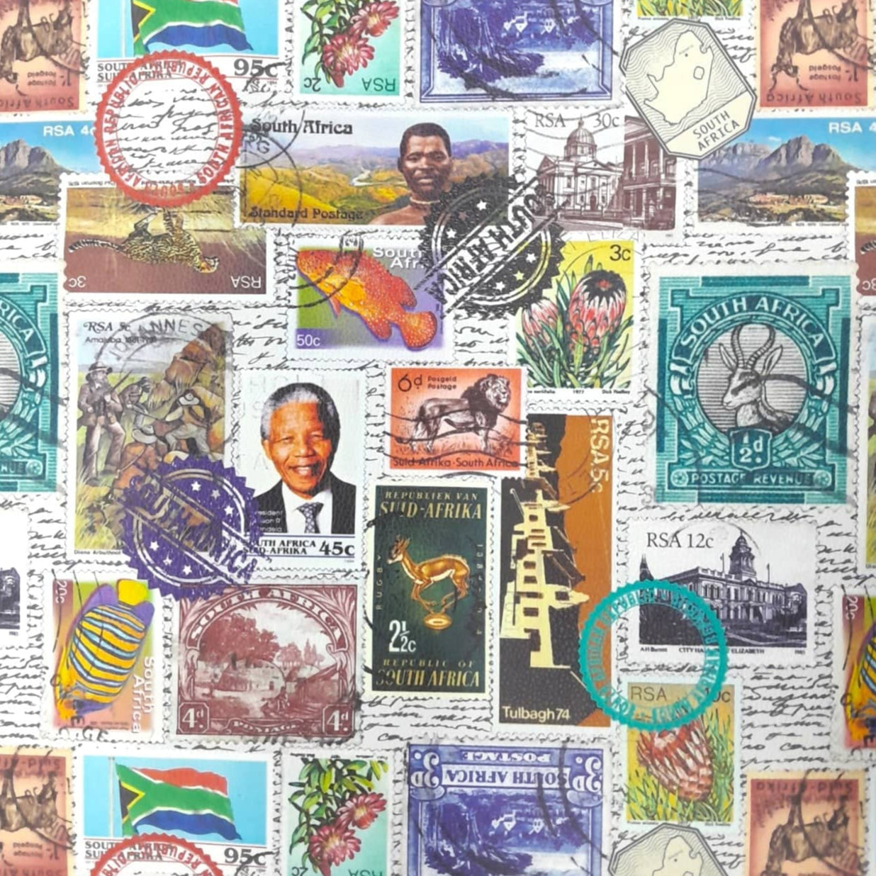LOOM CRAFT Upholstery Fabric Upholstery Printed Vinyl Stamps 145 cm