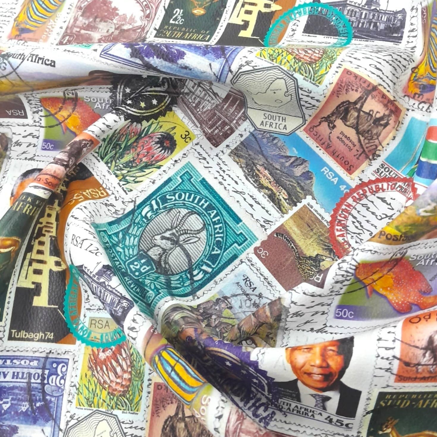 LOOM CRAFT Upholstery Fabric Upholstery Printed Vinyl Stamps 145 cm