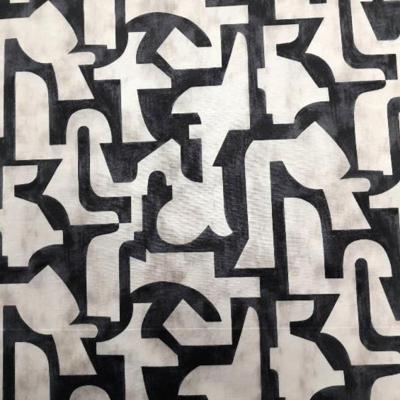 LOOM CRAFT Upholstery Fabrics Black Slub EDCBK Upholstery Eden Cubist Slub Velvet Collection 140 cm (7792206053465)