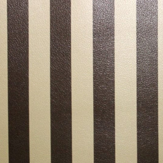 LOOM CRAFT Upholstery Material Beige / Chocolate Printed Vinyl Stripe Collection 140 cm (7903689343065)