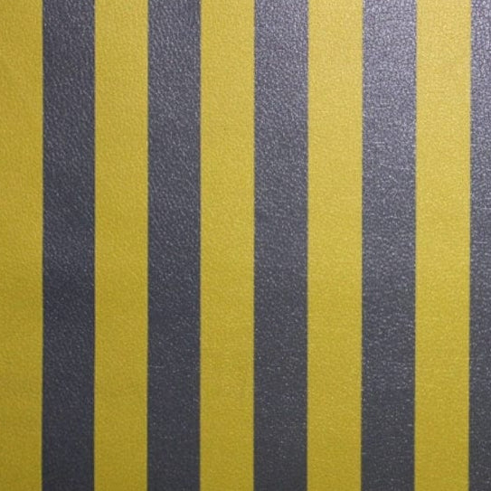 LOOM CRAFT Upholstery Material Grey / Lemon Printed Vinyl Stripe Collection 140 cm (7903689343065)