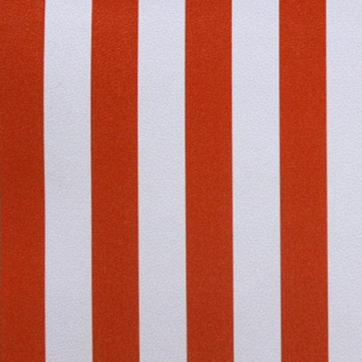 LOOM CRAFT Upholstery Material White / Orange Printed Vinyl Stripe Collection 140 cm (7903689343065)