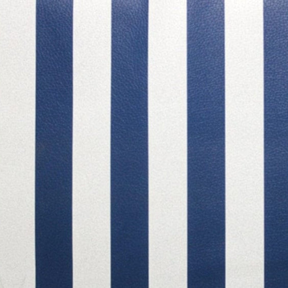 LOOM CRAFT Upholstery Material White / Royal Blue Printed Vinyl Stripe Collection 140 cm (7903689343065)