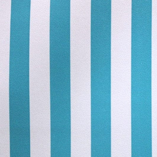 LOOM CRAFT Upholstery Material White / Turquoise Printed Vinyl Stripe Collection 140 cm (7903689343065)