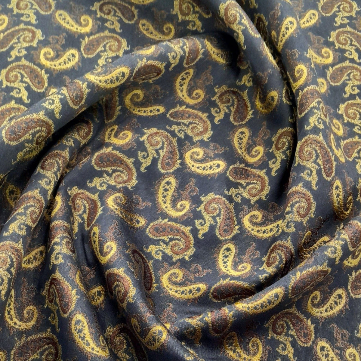 Loomcraft Fabrics Curtain Fabrics Curtain Fabric Paisley Brown/Gold 280 cm