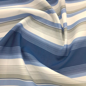 Loomcraft Fabrics Outdoor Canvas Bahamas Canvas Outdoor White/Navy 150 cm