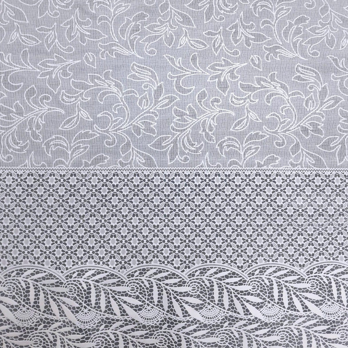 Loomcraft Fabrics Plastic Tabling Tablecloth PVC Lace White 137 cm