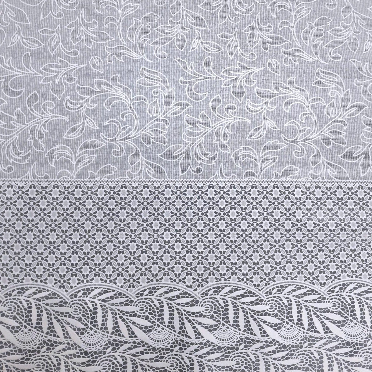 Loomcraft Fabrics Plastic Tabling Tablecloth PVC Lace White 137 cm