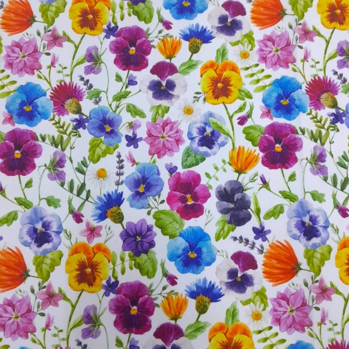 Loomcraft Fabrics Printed Mini Matt Printed Mini Matt Pansy 140 cm