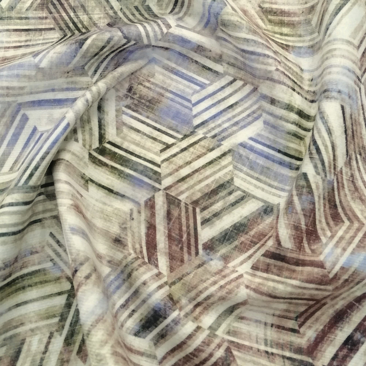 Loomcraft Fabrics Printed velvet Upholstery Printed Velvet Abstract Tile 140 cm
