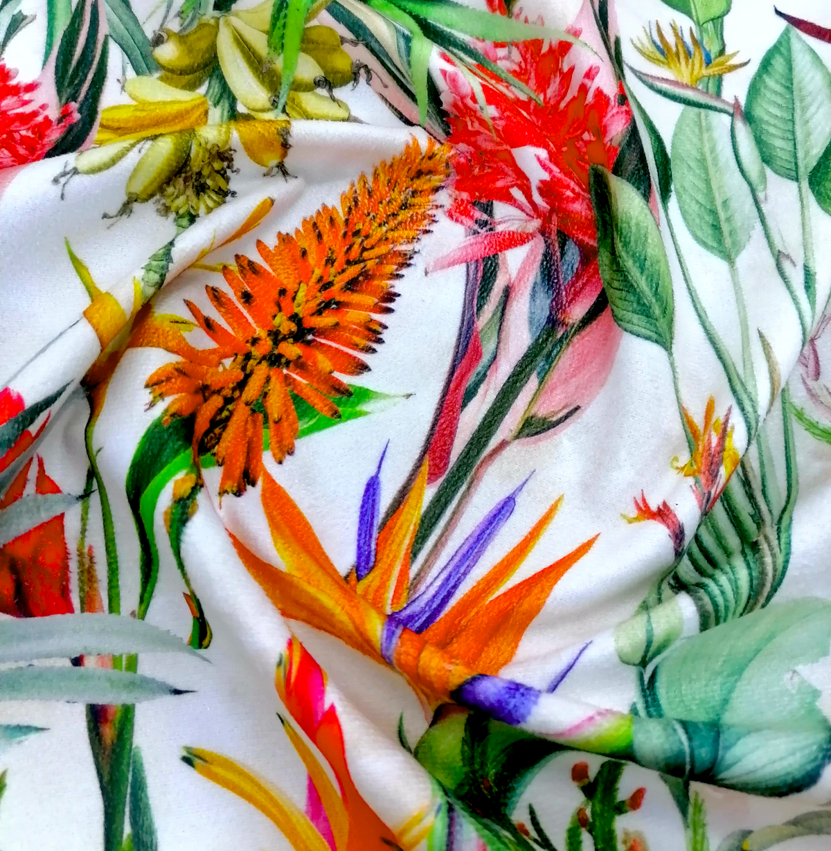 Loomcraft Fabrics Printed velvet Upholstery Printed Velvet Floral Aloe Bloom 140 cm