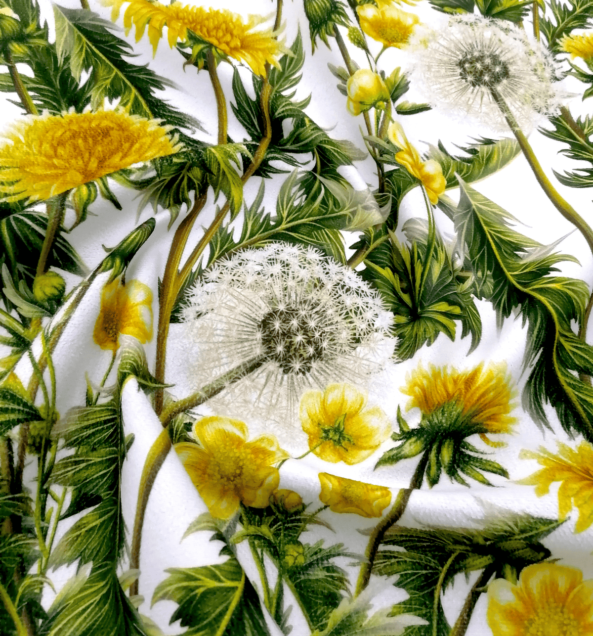 Loomcraft Fabrics Printed Velvet Upholstery Printed Velvet Floral Dandelion 140 cm