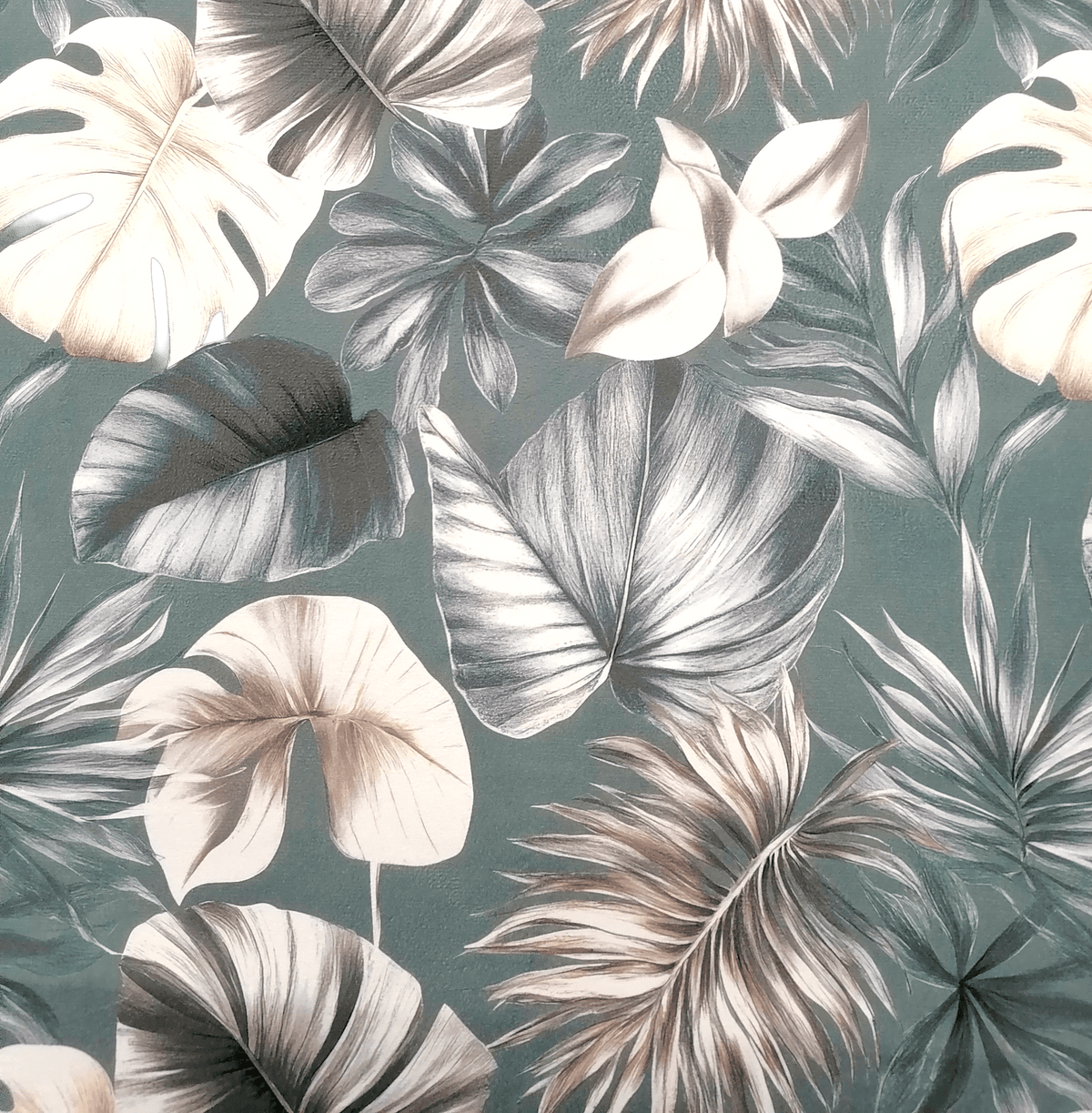 Loomcraft Fabrics Printed velvet Upholstery Printed Velvet Floral Exotic Teal 140 cm