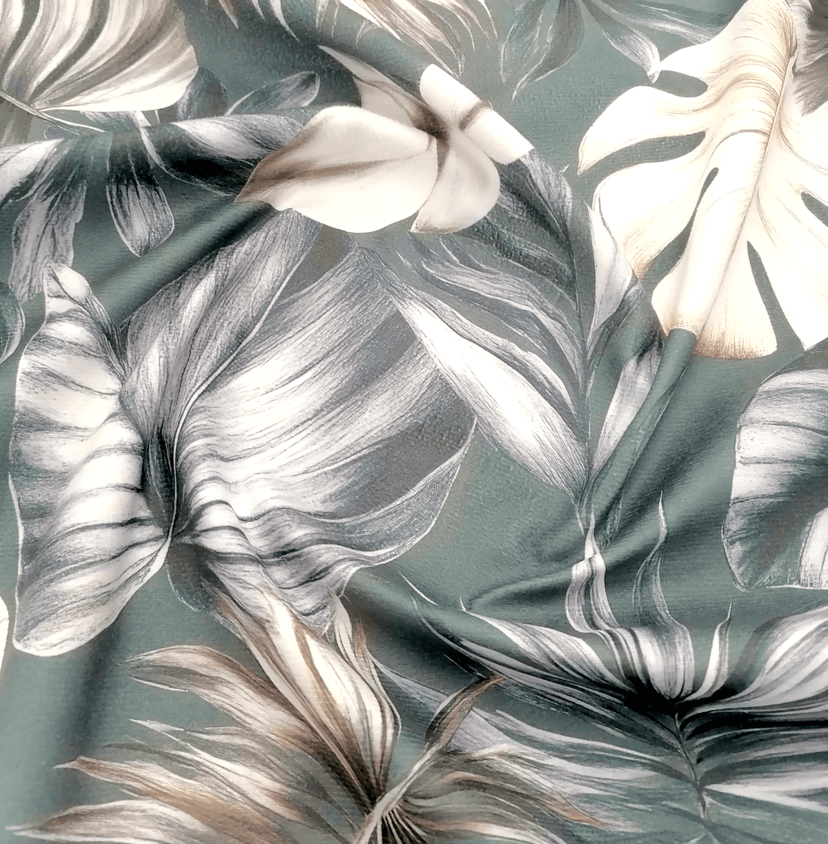 Loomcraft Fabrics Printed velvet Upholstery Printed Velvet Floral Exotic Teal 140 cm